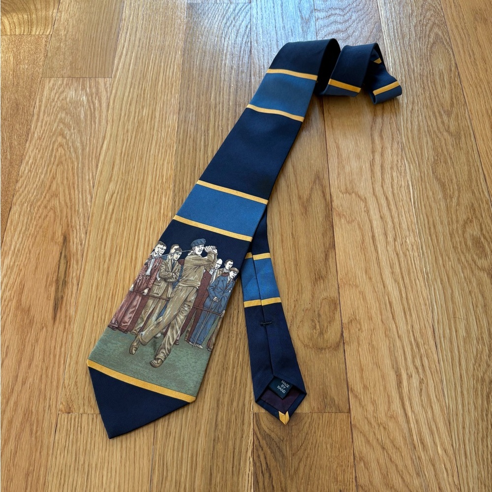 Polo Ralph Lauren for Nordstrom Vintage 90s Tie Silk Necktie Golf Handmade USA